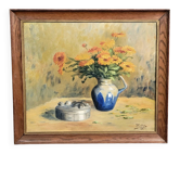 Jacques cartier 1936: oil on canvas, still life with flowers