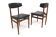 Set of 2 Scandinavian chairs in teak and imitation leather, Denmark, 1960