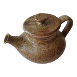 Small teapot in pyrite stoneware ceramic signed NC (Signature to be identified)