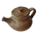 Small teapot in pyrite stoneware ceramic signed NC (Signature to be identified)