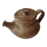 Small teapot in pyrite stoneware ceramic signed NC (Signature to be identified)
