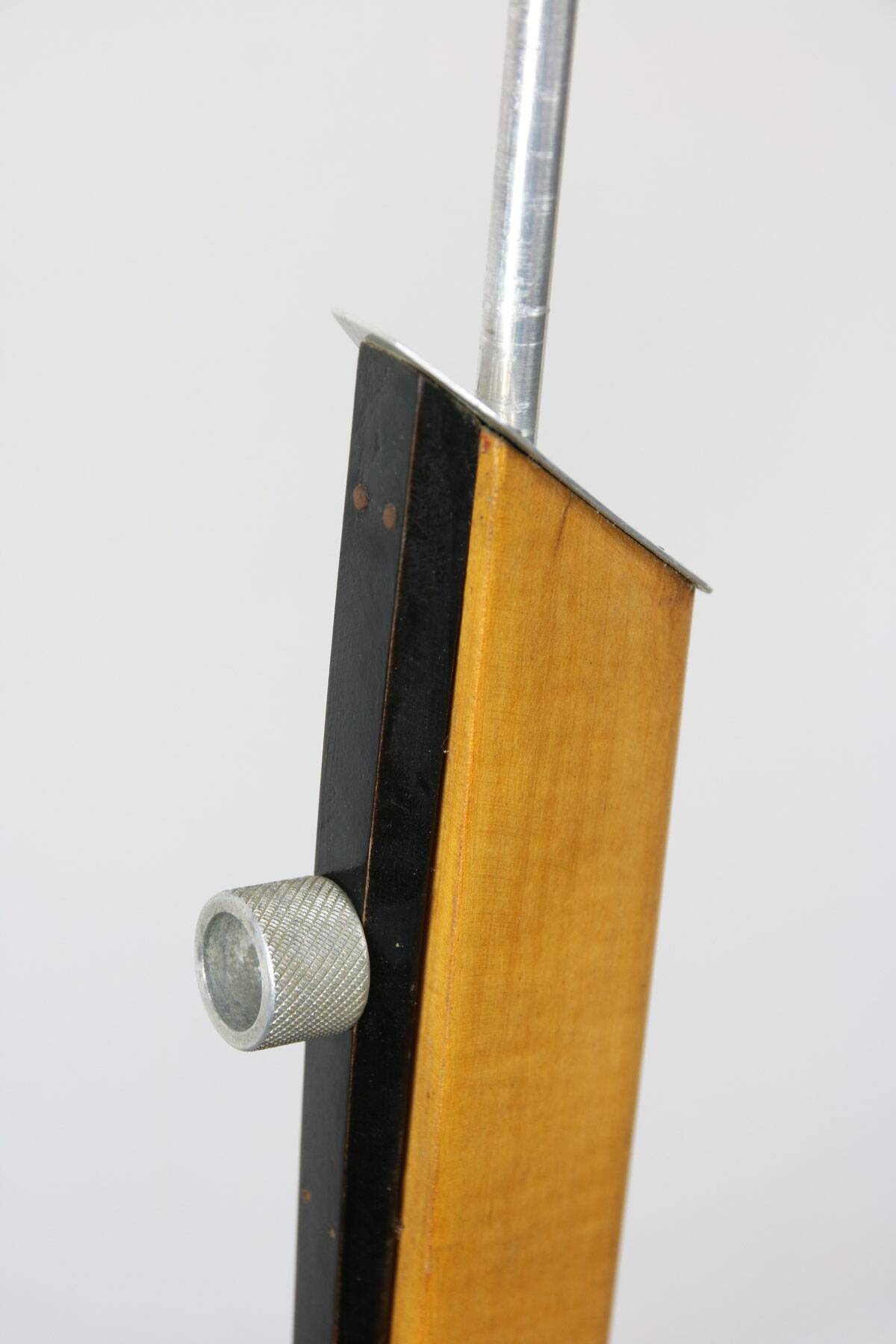 Mid-century italian aluminum & wood floor lamp with reflector