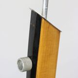 Mid-century italian aluminum & wood floor lamp with reflector