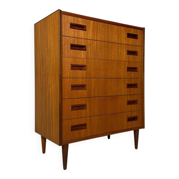Commode danoise minimaliste vintage en teck, style milieu du siècle, années 1960