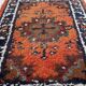 Tapis vintage du Moyen-Orient Hamadan fait main en laine – 41 x 58 cm années 1970