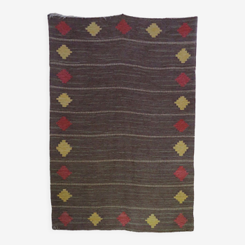 Mid century scandinavian flat weave rug kelim 1950s-1960s