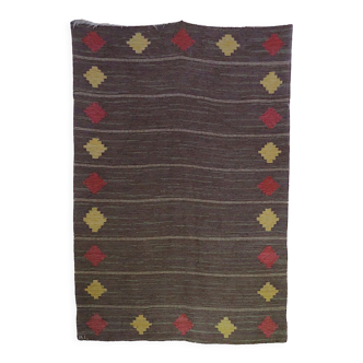 Mid century scandinavian flat weave rug kelim 1950s-1960s