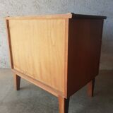 Vintage 70s light wood bedside table
