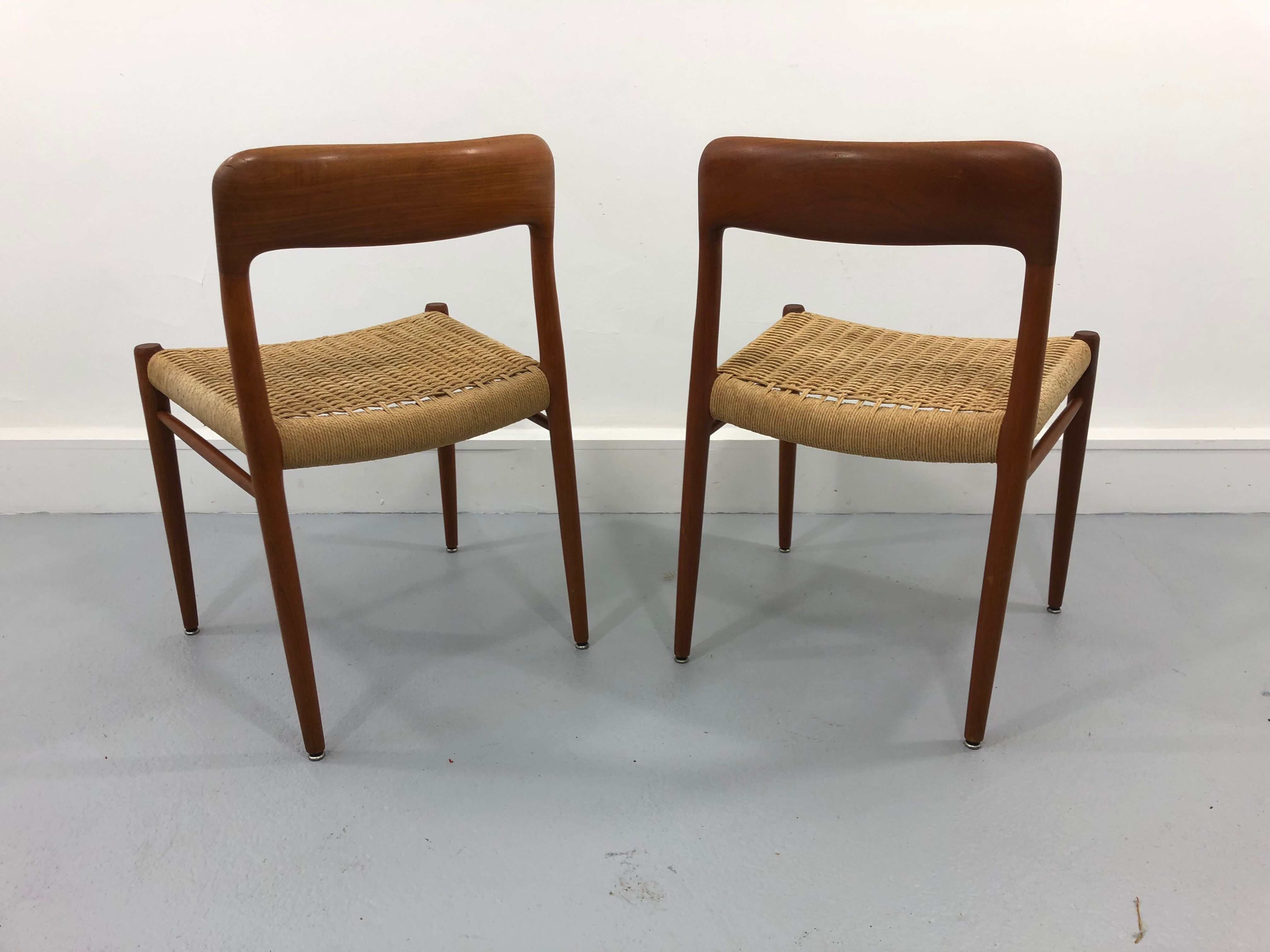 Danish Teak 56 chairs by Niels Otto Møller for J. L. Møllers