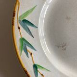 Set of 7 Sarreguemines Bamboo plates 1880 iron earth