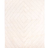 Berber carpet beni urain ecru with relief lines 242 x 156 cm