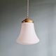 Vintage bell-shaped white opaline pendant light
