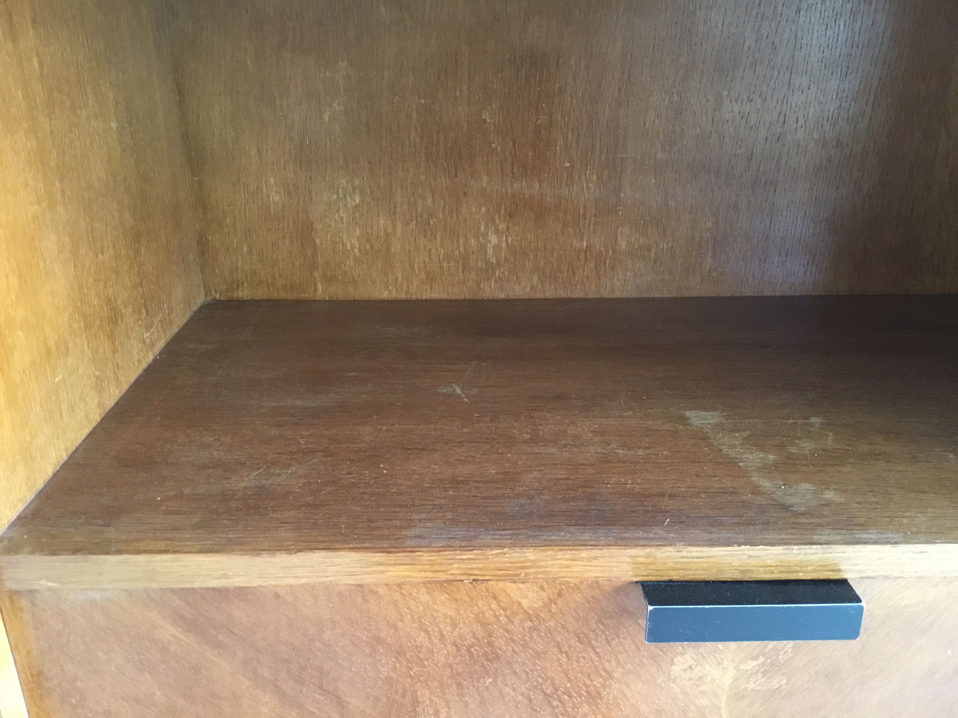 Vintage secretary in light oak veneer 1960