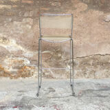 Bar stool high scoubidou vintage structure chrome