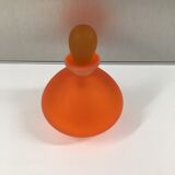 Flacon boule en verre et cristal orange