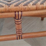 Vintage -Braided rattan sofa - chevron pattern