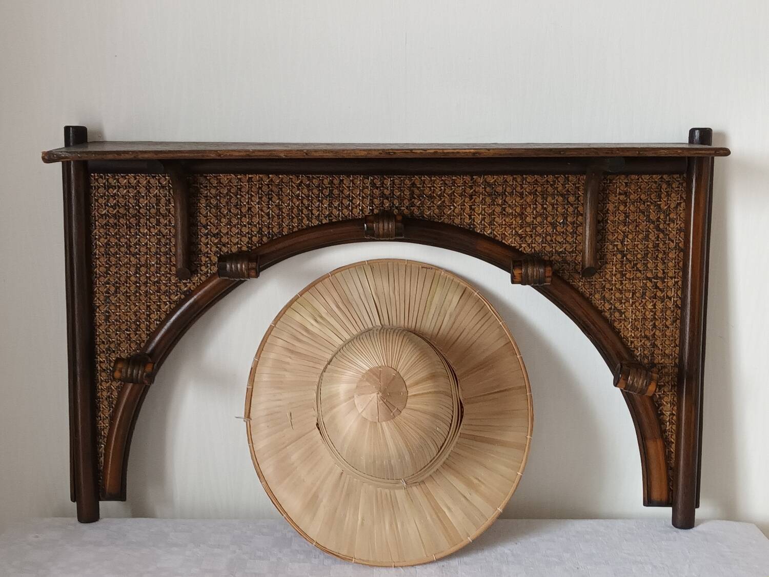 Vintage bamboo wall coat rack