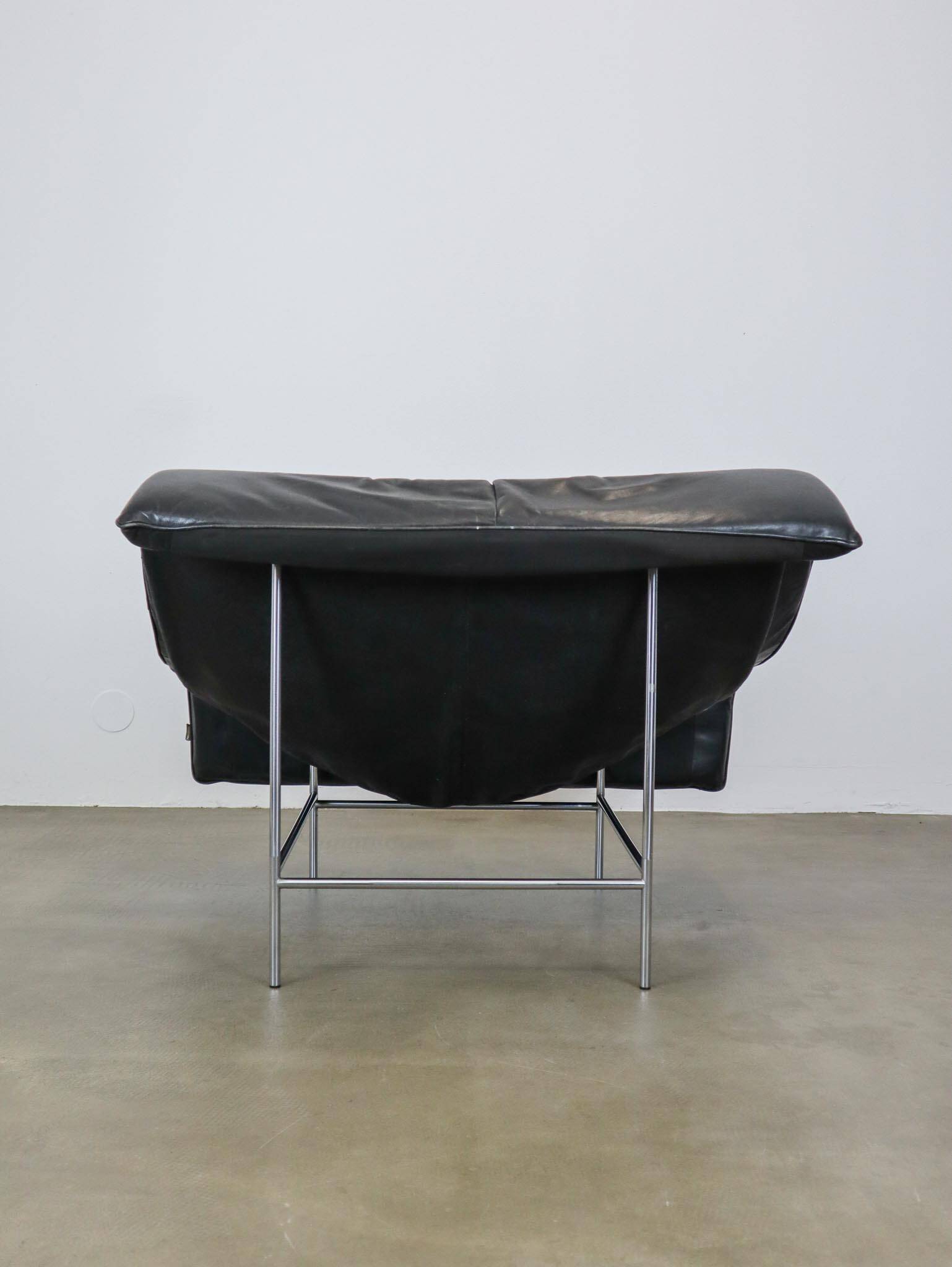 Vintage leather Butterfly chair with steel frame by G. van den Berg, Montis