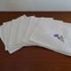 6 napkins embroidered old white cotton and flowers 43 x 43