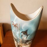 Vase à décor marin forme libre