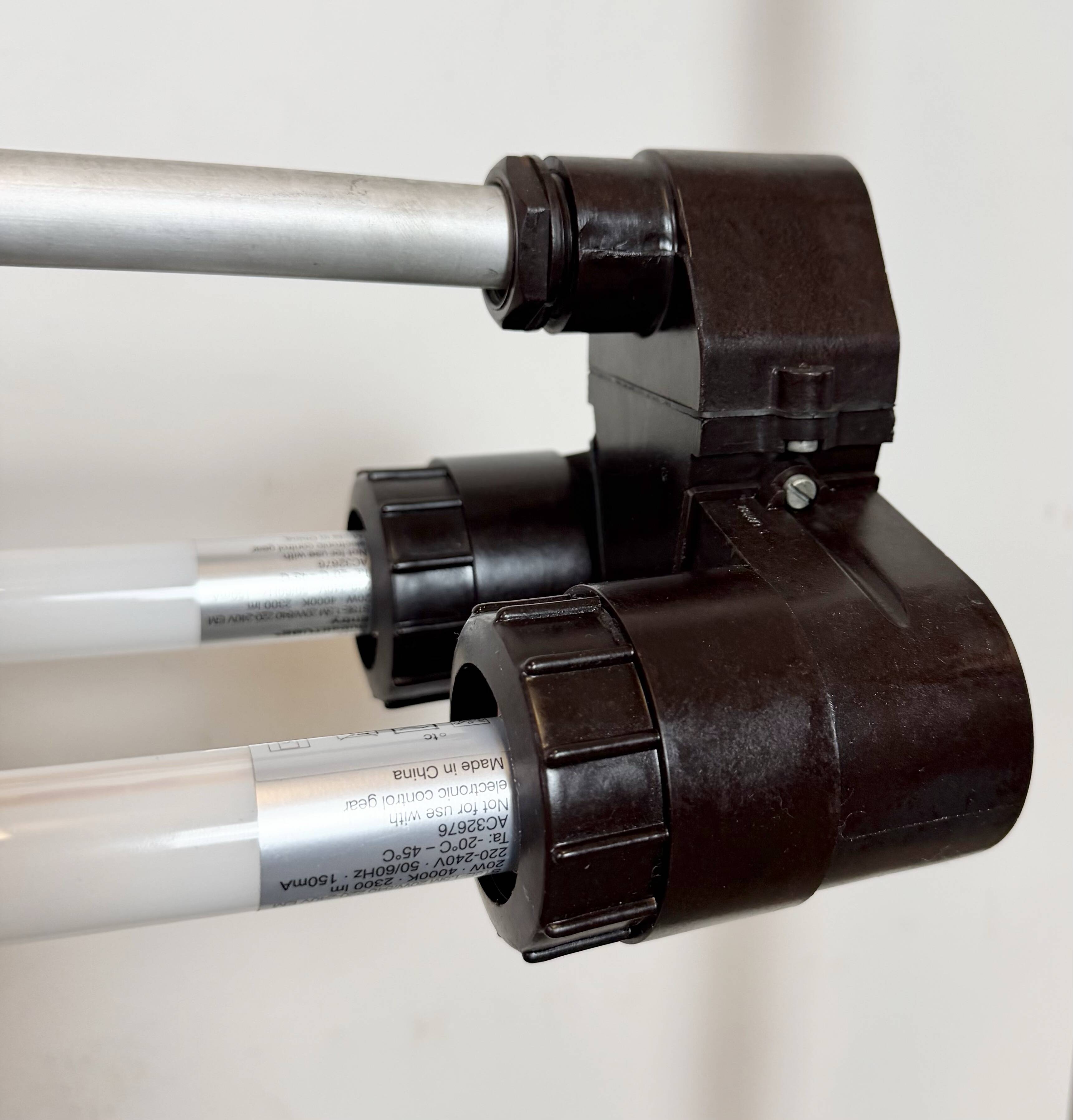 Industrial Grey Tube Light from Elektrosvit, 1970s