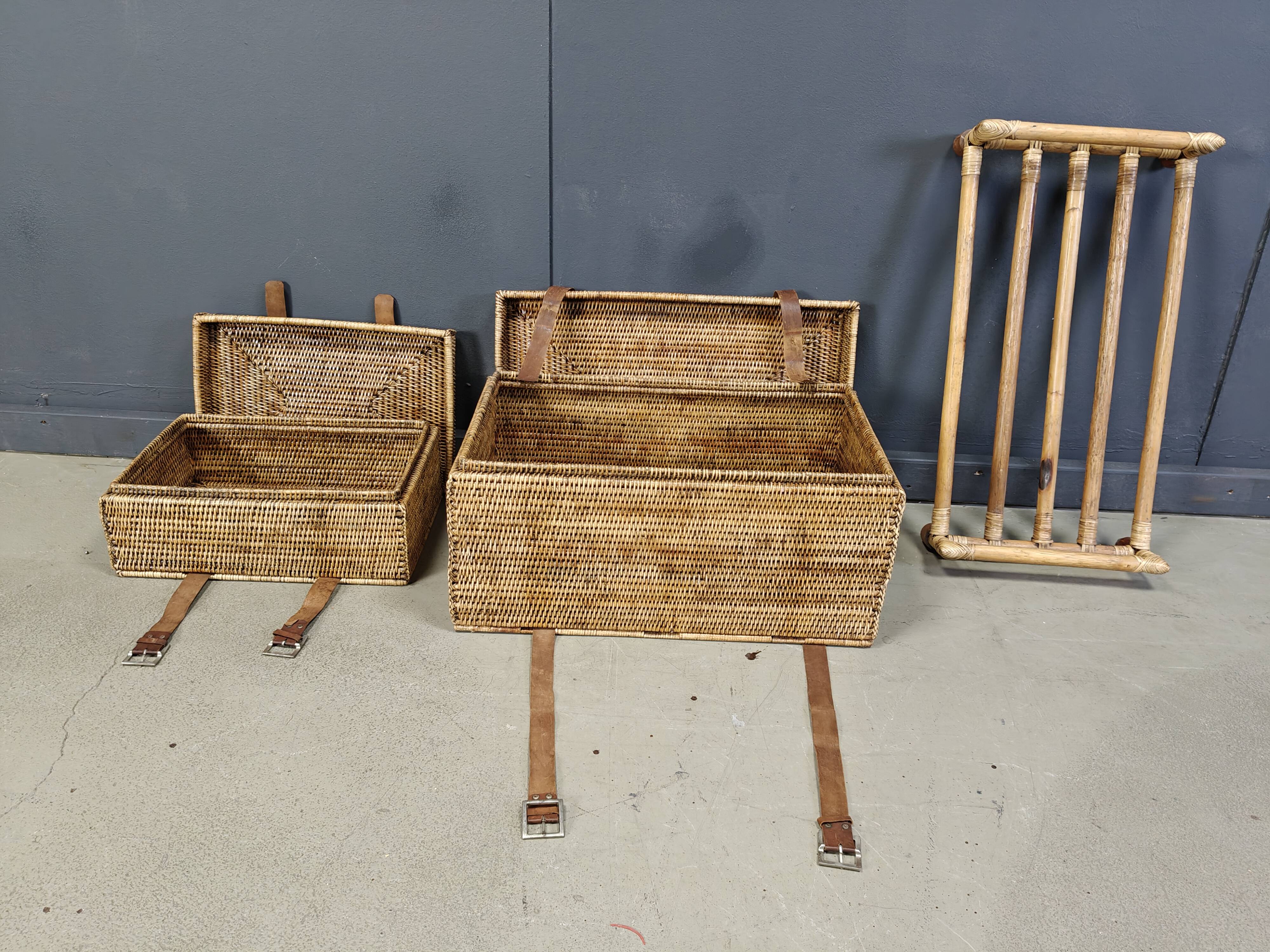 Vintage wicker trunks, set of 2 - 1970s
