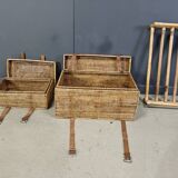 Vintage wicker trunks, set of 2 - 1970s
