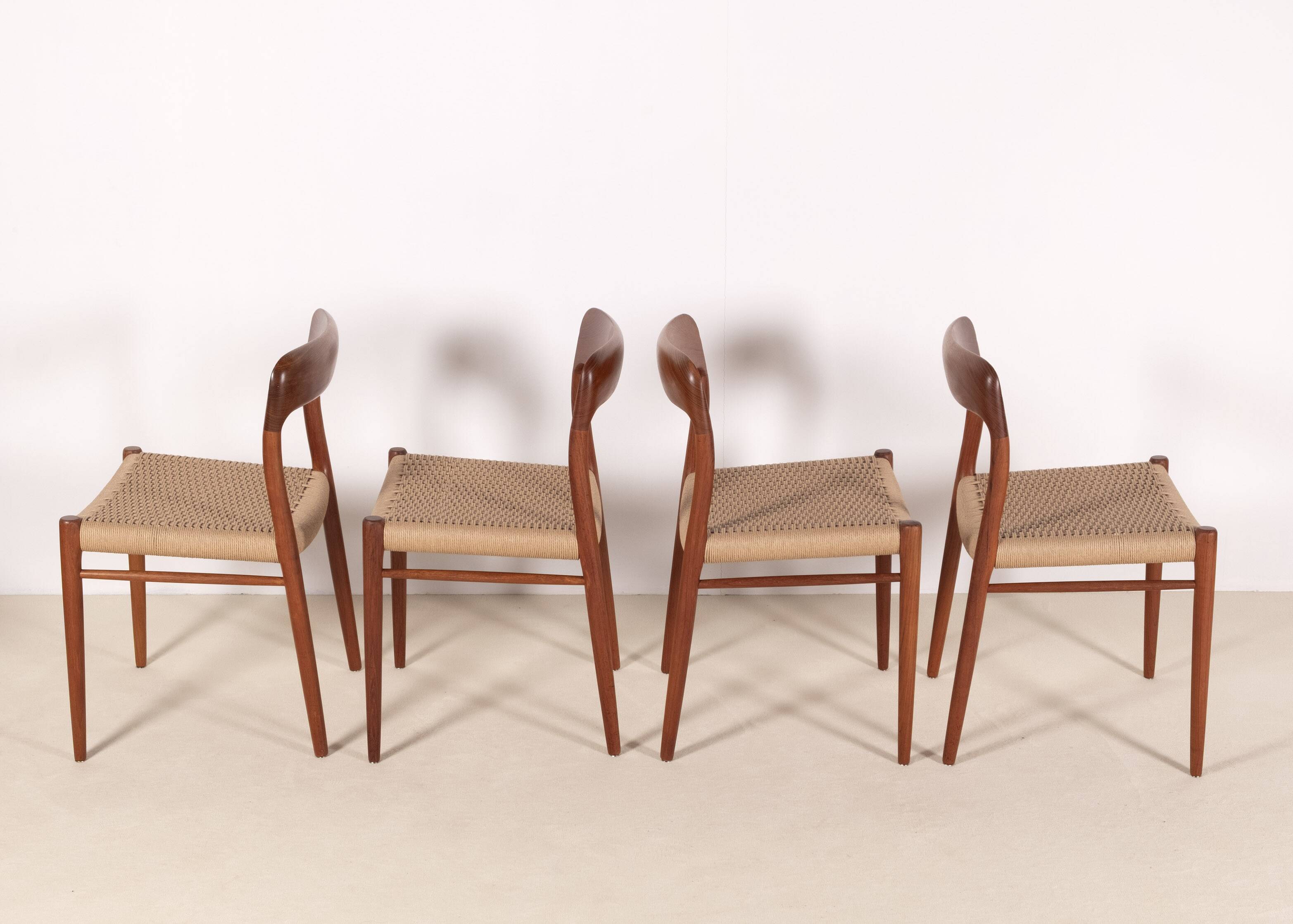 4x Niels O. Møller Dining Chair Model 75 in Teak, 1960s Denmark