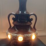 Vintage glazed ceramic lamp base from the 60s/70s with double lighting of medium size.