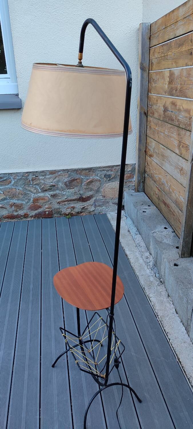 Magazine rack floor lamp, 50s-60s