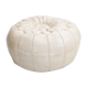 Off-white leather patchwork pouf