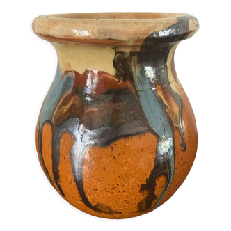 Glazed clay vase