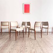 Set of 6 chairs #80 in teak by Niels O. Møller, JL Moller, Mid Century