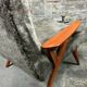 Vintage Scandinavian armchair 50'S in dyed beech and plush fabrics