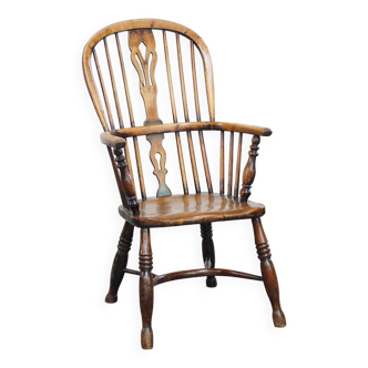 Fauteuil anglais Windsor ancien en bois