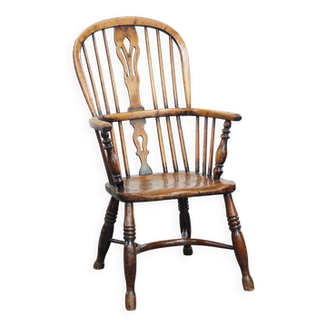 Fauteuil anglais Windsor ancien en bois