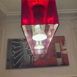 Duplex pendant lamp - Fontana Arte red plexiglass by Carlo Tamborini