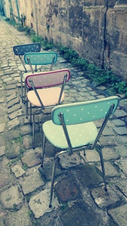 Set of four vintage chairs from the 1960s.