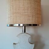Brutalist lamp in Gard stone and chrome 1970