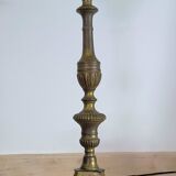 Lampe tripode en métal doré