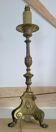 Gold metal tripod lamp