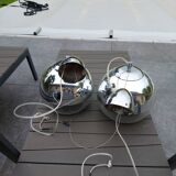 Set of 2 glass globes.style 70's vintage