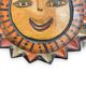 Soleil mural en bois polychrome années 1960