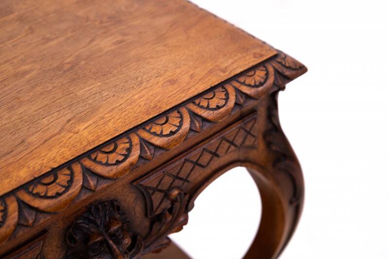 Small table with delicate carving, France, circa 1890.