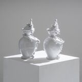 Paire de soliflores têtes de maure en céramique, 1970s