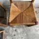 Set of 6 sculpted oak chairs with straw seats – 1950s