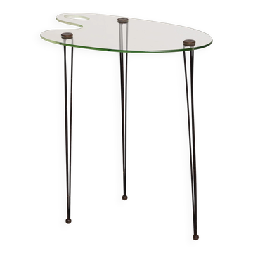 GLASS ARTIST'S PALETTE SIDE TABLE, CIRCA 1960S