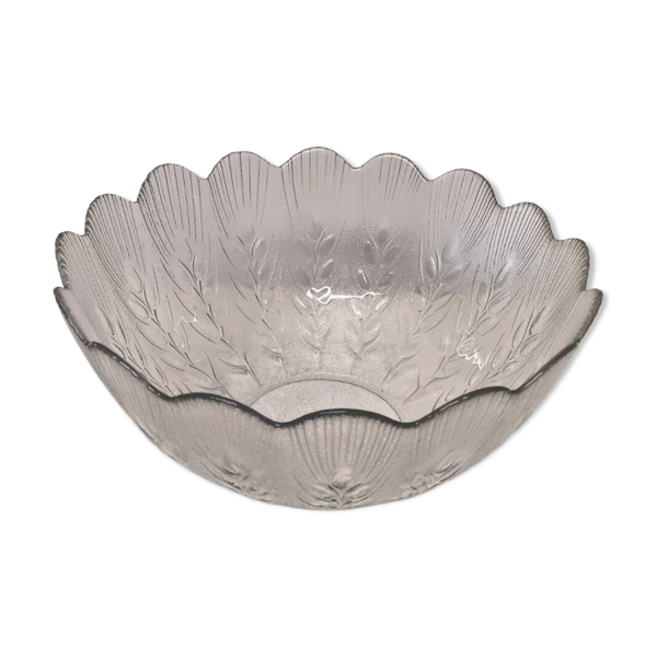 Ancien Grand Saladier En Verre Année 50 Vintage