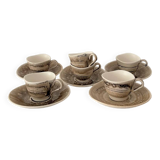 6 Cups and 5 Saucers Ecume model Faïencerie De Niderviller, Made in France