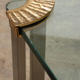 Table basse avec table d’appoint en verre 1970